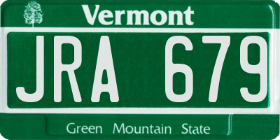 VT license plate JRA679
