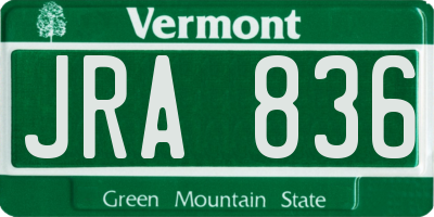 VT license plate JRA836