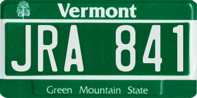 VT license plate JRA841