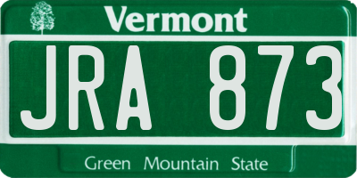 VT license plate JRA873