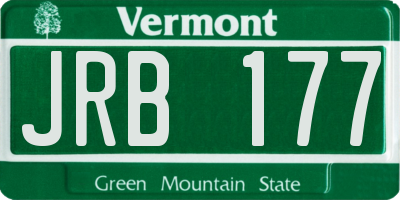VT license plate JRB177