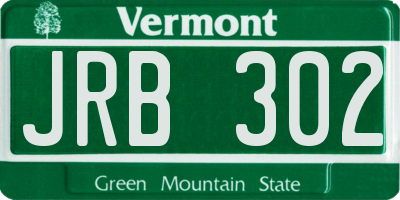 VT license plate JRB302