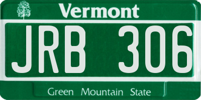 VT license plate JRB306