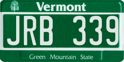 VT license plate JRB339
