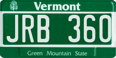 VT license plate JRB360