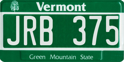 VT license plate JRB375