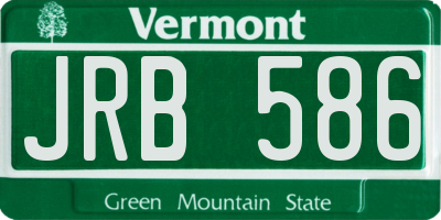 VT license plate JRB586