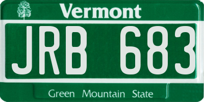 VT license plate JRB683