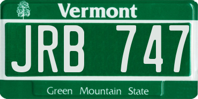 VT license plate JRB747