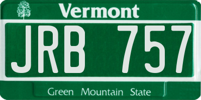 VT license plate JRB757