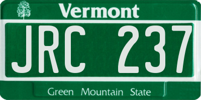 VT license plate JRC237