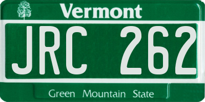 VT license plate JRC262
