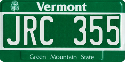 VT license plate JRC355
