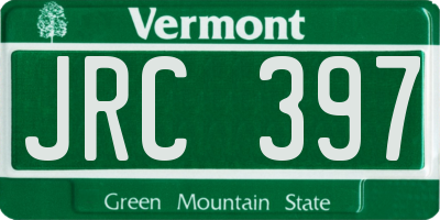 VT license plate JRC397