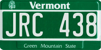 VT license plate JRC438