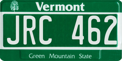 VT license plate JRC462