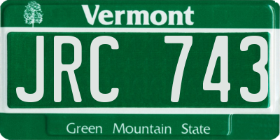 VT license plate JRC743