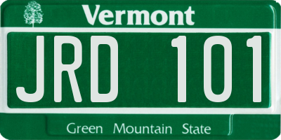 VT license plate JRD101