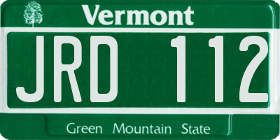 VT license plate JRD112