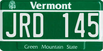 VT license plate JRD145