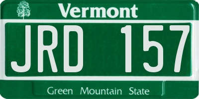 VT license plate JRD157