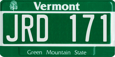 VT license plate JRD171