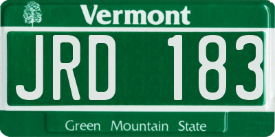 VT license plate JRD183