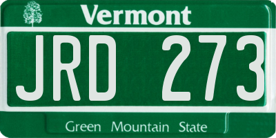 VT license plate JRD273