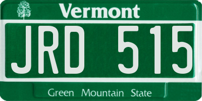 VT license plate JRD515