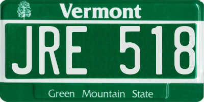 VT license plate JRE518