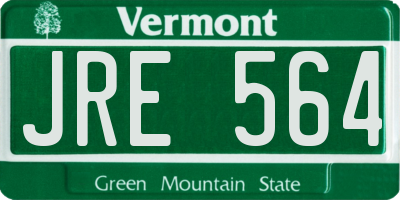 VT license plate JRE564