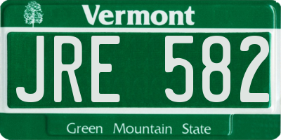 VT license plate JRE582