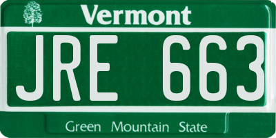 VT license plate JRE663