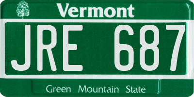 VT license plate JRE687