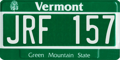 VT license plate JRF157