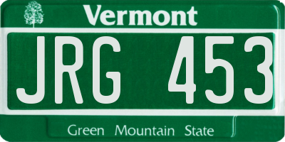 VT license plate JRG453