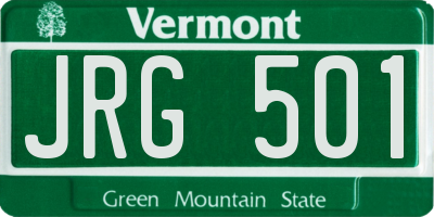VT license plate JRG501