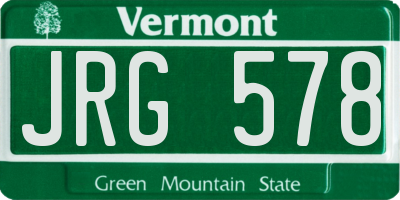 VT license plate JRG578