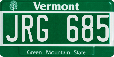 VT license plate JRG685