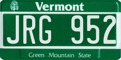 VT license plate JRG952