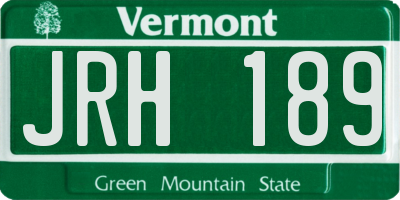 VT license plate JRH189