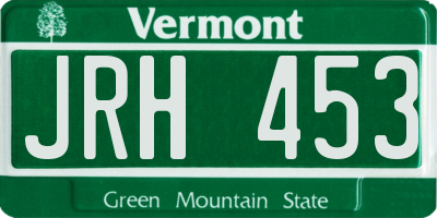 VT license plate JRH453