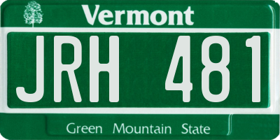 VT license plate JRH481