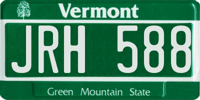 VT license plate JRH588