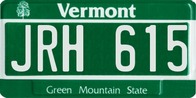 VT license plate JRH615