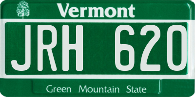 VT license plate JRH620