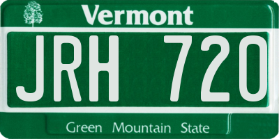 VT license plate JRH720