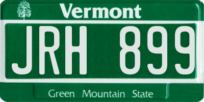 VT license plate JRH899