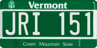 VT license plate JRI151