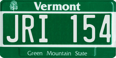 VT license plate JRI154